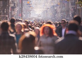 people crowd walking on street