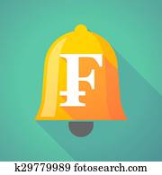 Bell icon with a swiss franc sign