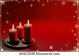 Christmas Background With Three Candles Christmas Background With Three Candles