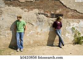 enojado, adolescente par