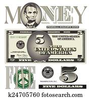 five dollar bill elements five dollar bill elements