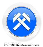 mining blue glossy web icon mining blue glossy web icon