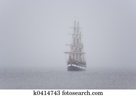 ship in the mist