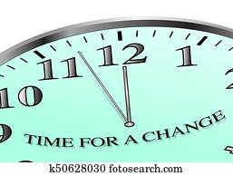 tempo, para, um, mudança, relógio