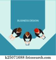 zakelijk, en, bureau, vector, motieven