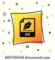 Black Html File Document Icon Download Html Button Icon Isolated On White Background Html File Symbol Markup Language Symbol Yellow Square Button Vector Illustration Clipart K Fotosearch