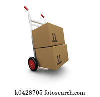 Hand truck with boxes Hand truck with boxes