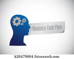 maximize cash flow mind sign illustration design