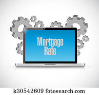 mortgage rate tech computer sign concept
