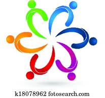 teamwork, holding hands, logo