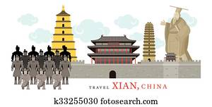 voyage, xian, porcelaine