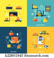 Warehouse flat set Warehouse flat set