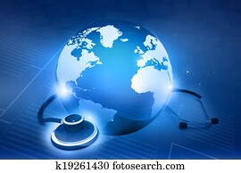 סטטוסקופ, ו, world., שירותי בריות גלובליים, מושג