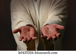 el, manos, de, jesús