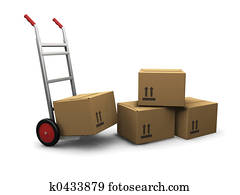 Hand truck with boxes Hand truck with boxes