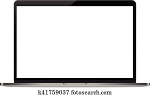 mock-up personal laptop computer on white background vector drawing mock-up personal laptop computer on white background vector drawing