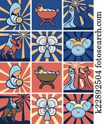 לידה, איקון, או, סמל, קבע