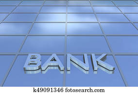 Bank sign at office building