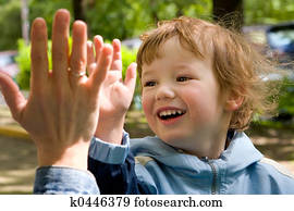 Child and mum carefree play