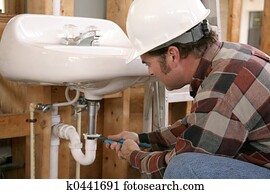 construção, encanamento, trabalho