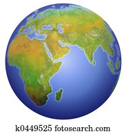 Earth showing Europe, Asia, and Africa. Earth showing Europe, Asia, and Africa.