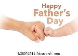 feliz, dia pai, punho, inchaço