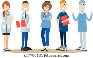Group of medical doctors vector illustration in flat style Group of medical doctors vector illustration in flat style