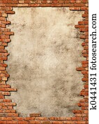 ziegelmauer, grungy, rahmen