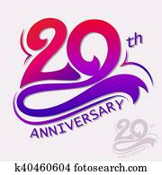 aniversario, diseño, plantilla, celebración, señal