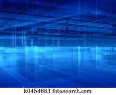 azul, corredor, abstratos