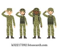 Cartoon army people Cartoon army people