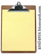 clipboard with yellow notepaper