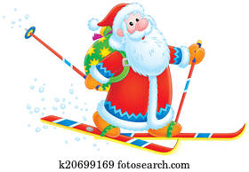 Santa Claus skier Santa Claus skier