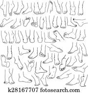 Woman Man Feet Pack Lineart 3 Woman Man Feet Pack Lineart 3