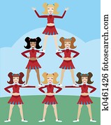 Cheerleader Pyramid Cheerleader Pyramid