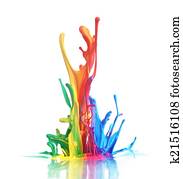 Colorful paint splashing Colorful paint splashing