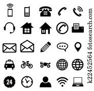 Contact icon collection vector for business Contact icon collection vector for business
