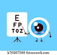 Cute healthy happy human eyeball Cute healthy happy human eyeball