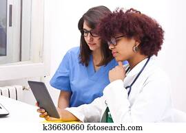 doctors working in the office