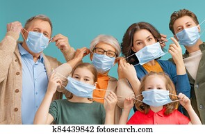 Family is wearing facemasks Family is wearing facemasks
