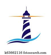 Lighthouse logo. Maritime Shipping and Navigation Lighthouse logo. Maritime Shipping and Navigation