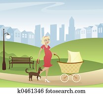 paseo, por, el, parque