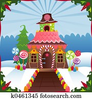 Snowy Gingerbread House Snowy Gingerbread House