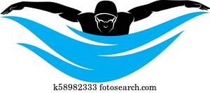 Swimming Butterfly Stroke Male Swimming Butterfly Stroke Male