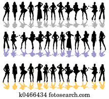 women silhouette color women silhouette color