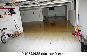 basement garage with high water flooded out of the raging river