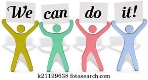 Can do people team signs