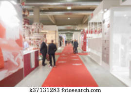 Defocused background of a trade show Defocused background of a trade show