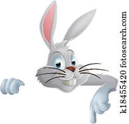 Easter bunny pointing down Easter bunny pointing down
