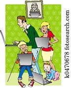 familie, angeschlossen